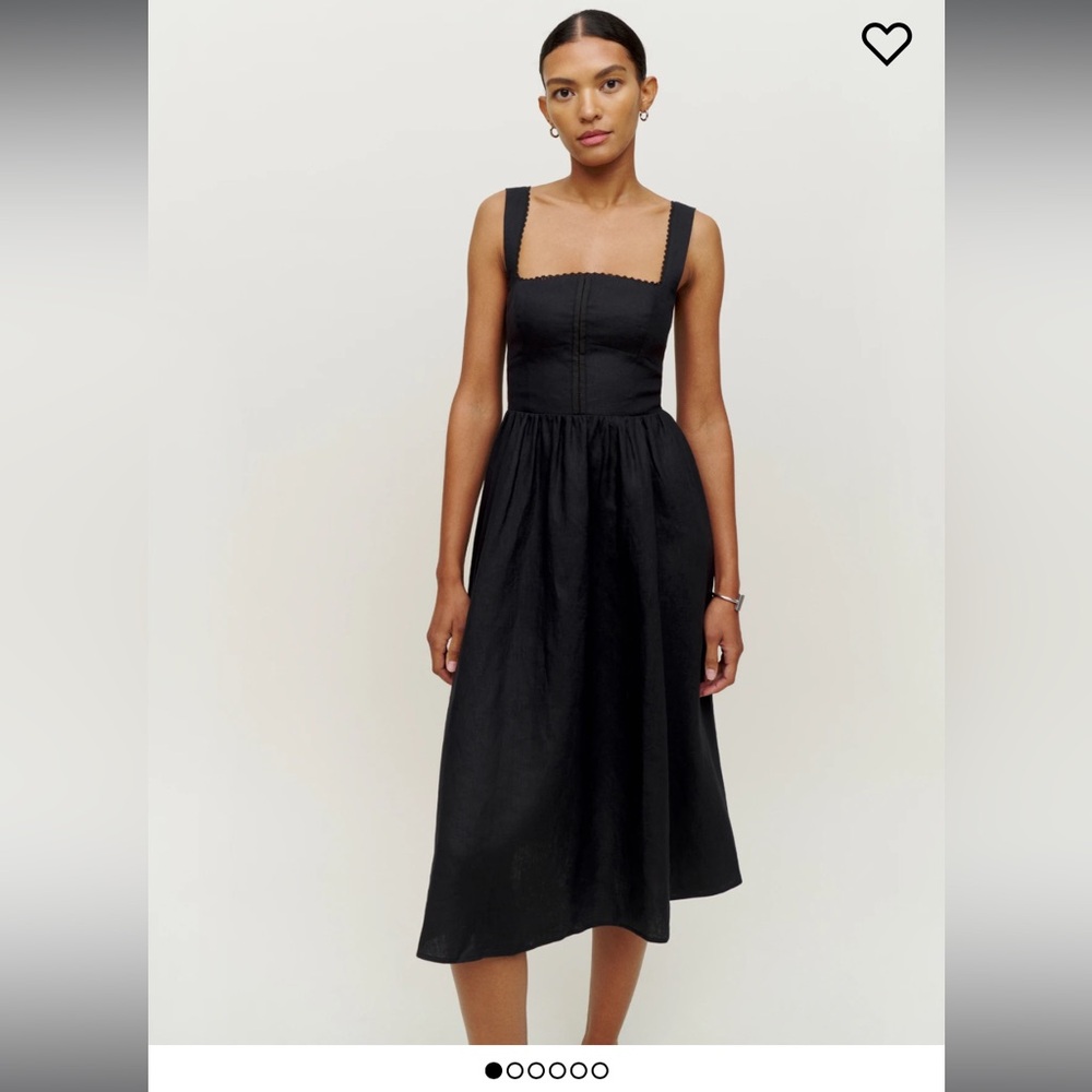 Reformation Tagliatelle midi dress - black size 6